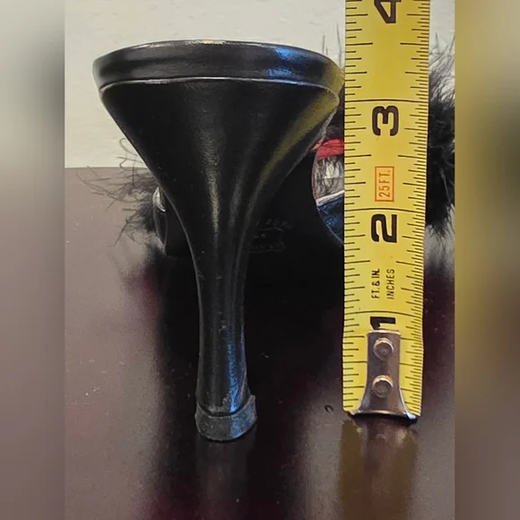 SALE Black Mules With Feather Accent - Picture 6 of 10